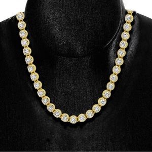 Radiant Gold Necklace with Crystal Highlights